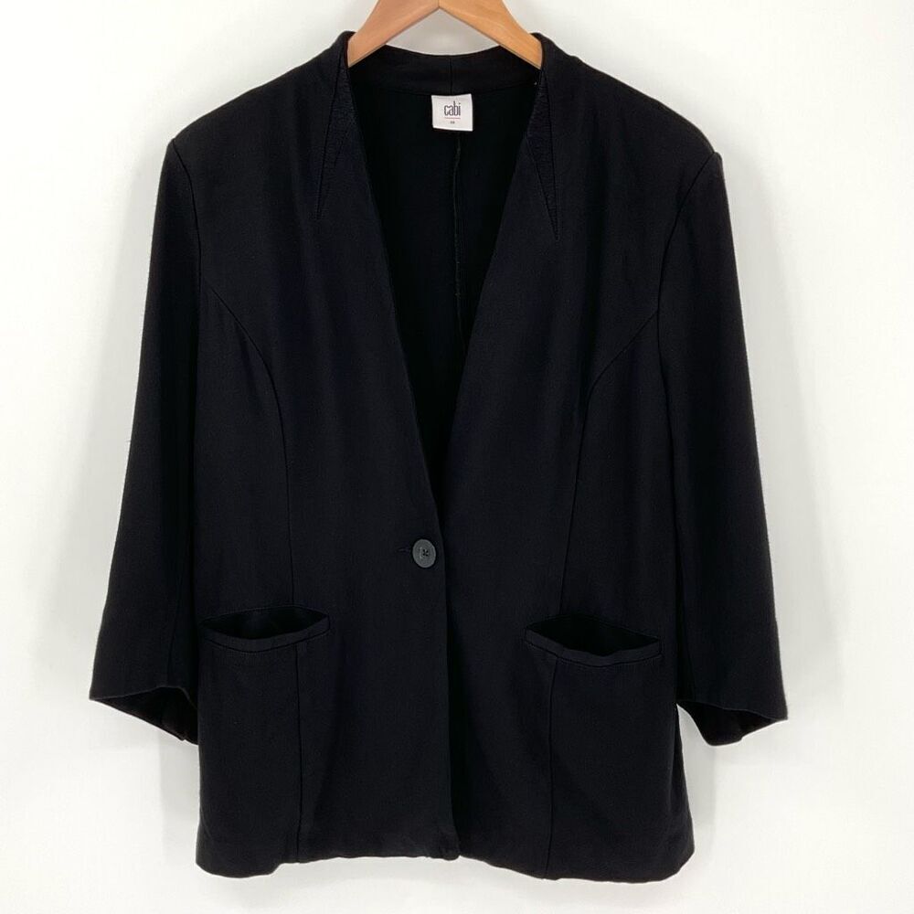 Cabi Turner Jacket Blazer Ponte Knit Women 12 Black‎ 3026 Business Workwear